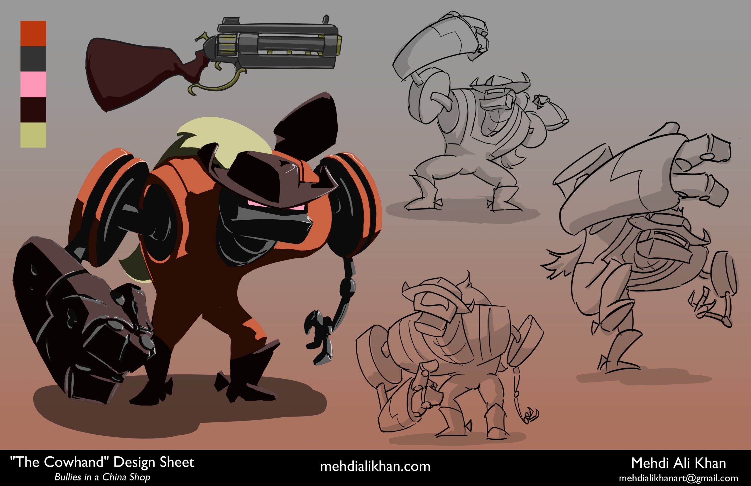 “The Cowhand” Character Design Sheet, 2024