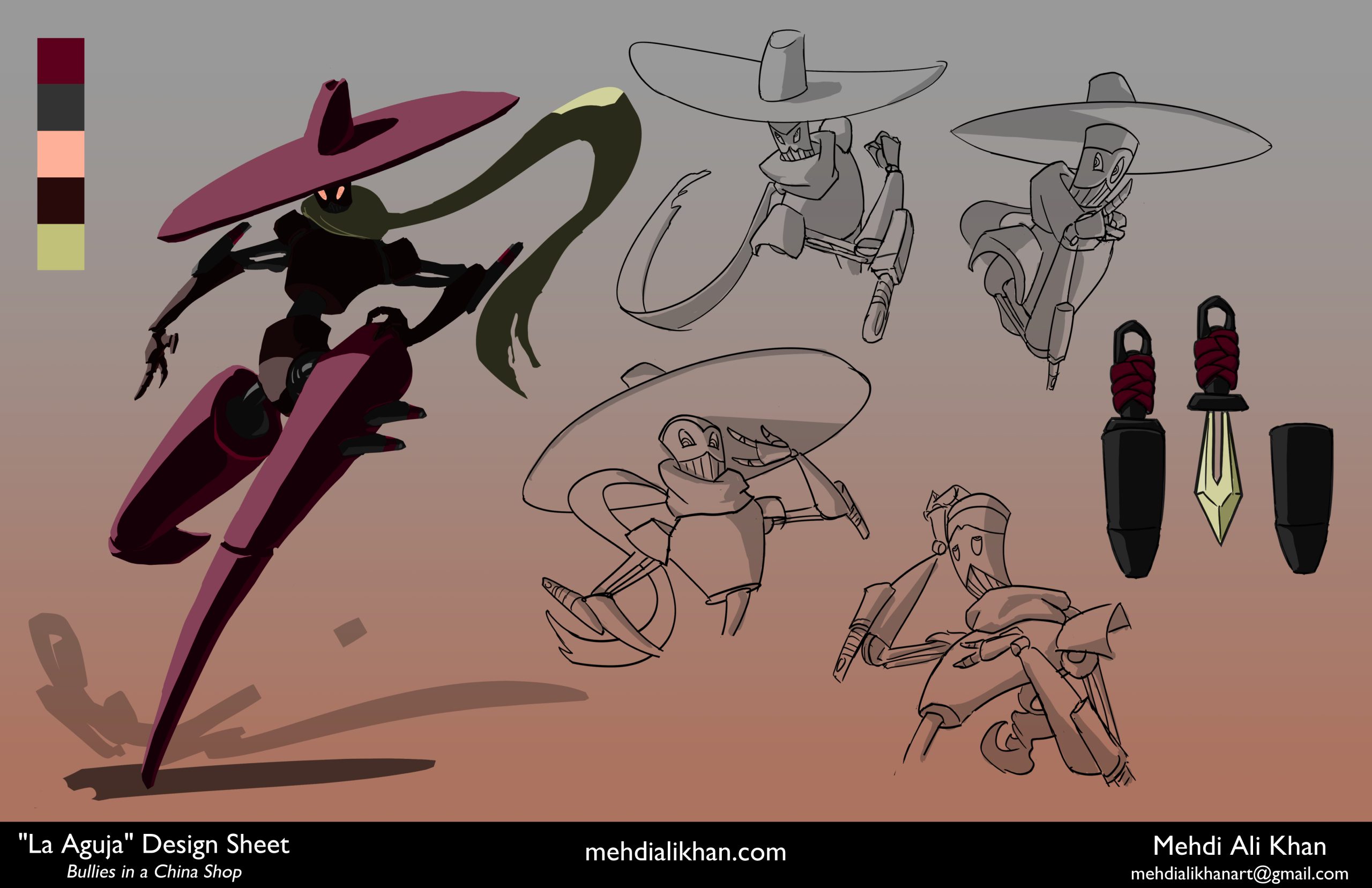 “La Aguja” Character Design Sheet, 2024